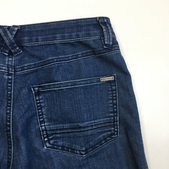 PRANA Medium Wash Organic Cotton Blend 5 Pocket Logo Button Jeans - Picture 8 of 12